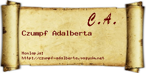 Czumpf Adalberta névjegykártya